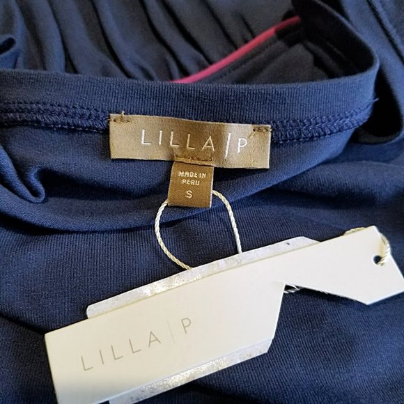 New LILLA P Blue V-Neck Shirt Dress S Womens Versatile Understated Simplicity - Picture 10 of 12